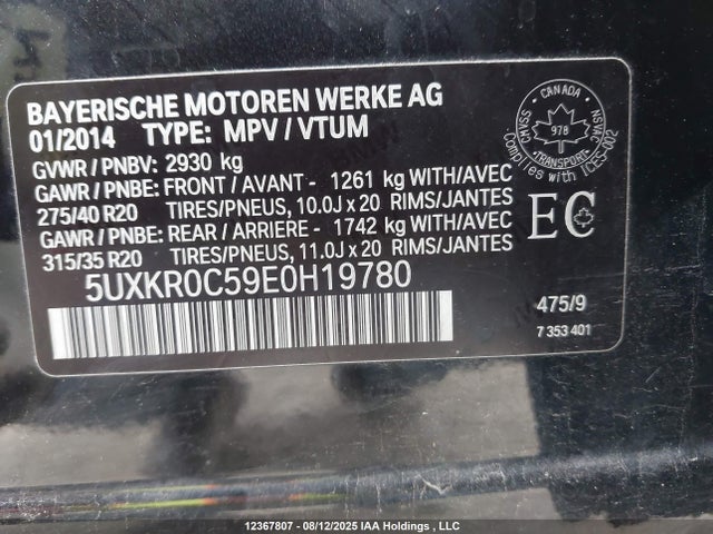 5UXKR0C59E0H19780 BMW X5