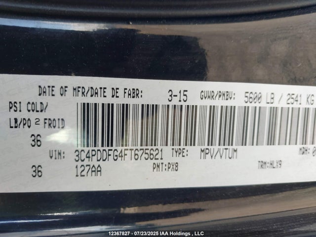 3C4PDDFG4FT675621 Dodge 2015