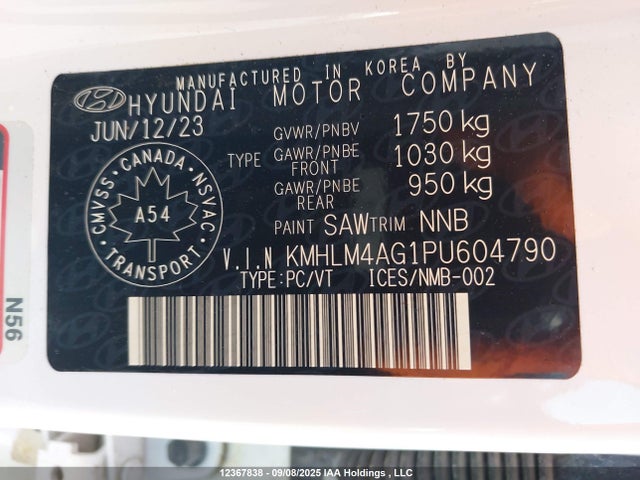 KMHLM4AG1PU604790 Hyundai mpi nu pe