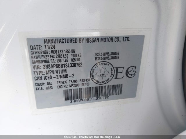 3N8AP6BB1SL338762 Nissan 2025