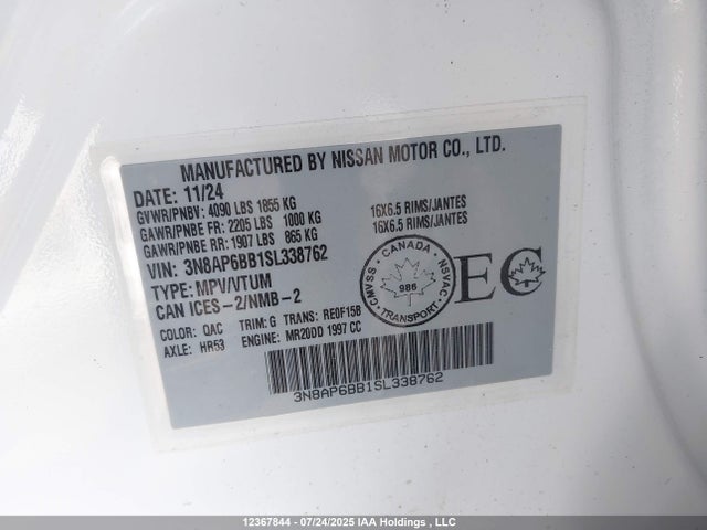 3N8AP6BB1SL338762 Nissan 2025