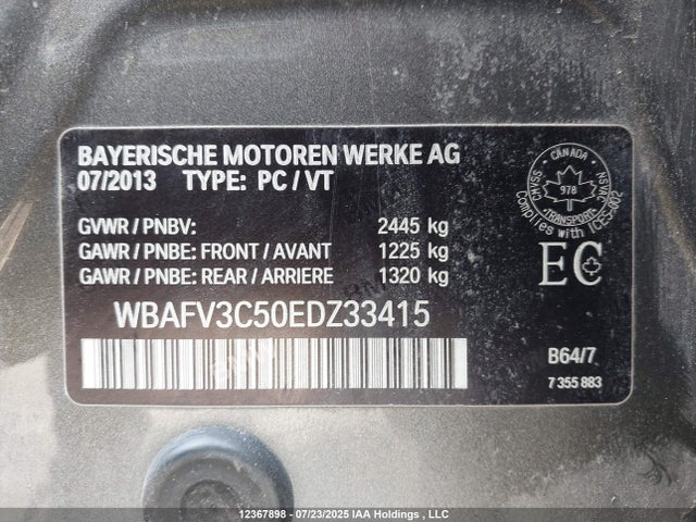 WBAFV3C50EDZ33415 BMW 535d