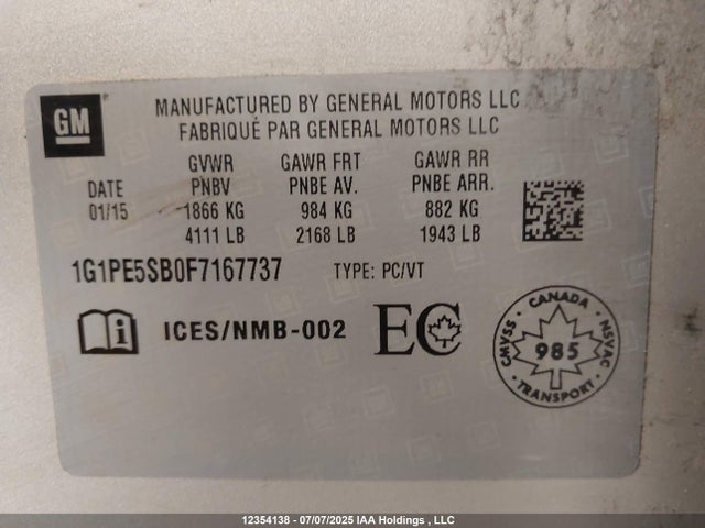 1G1PE5SB0F7167737 Chevrolet LUV