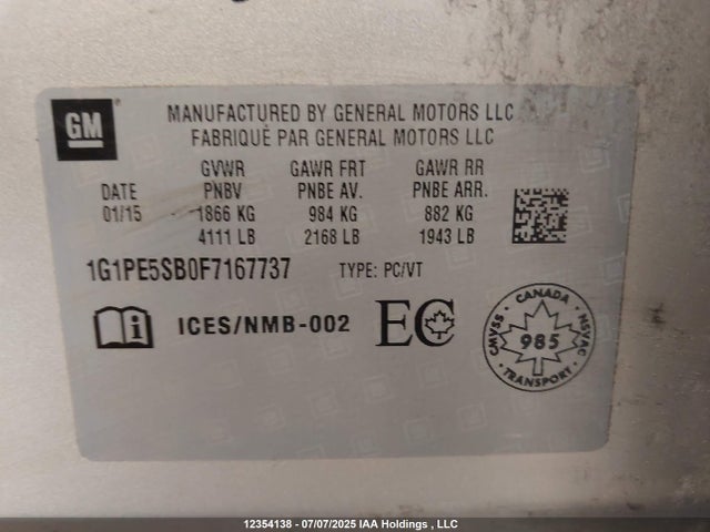 1G1PE5SB0F7167737 Chevrolet LUV