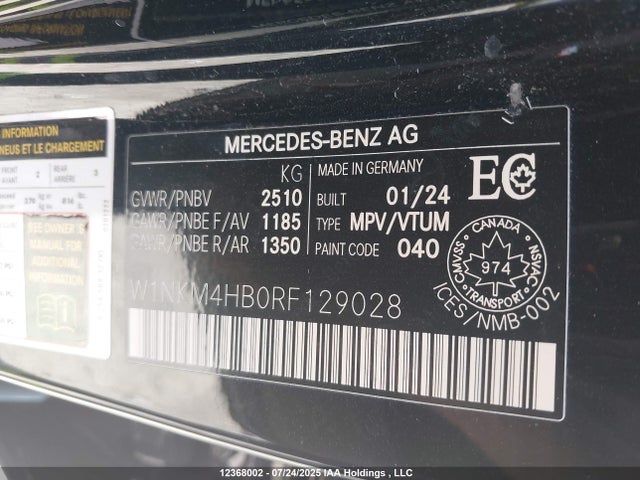 W1NKM4HB0RF129028 Mercedes-Benz m254