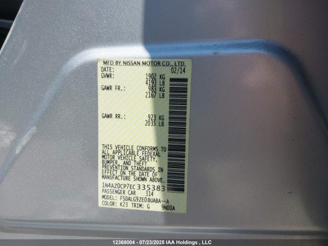 1N4AZ0CP7EC335383 Nissan 2014
