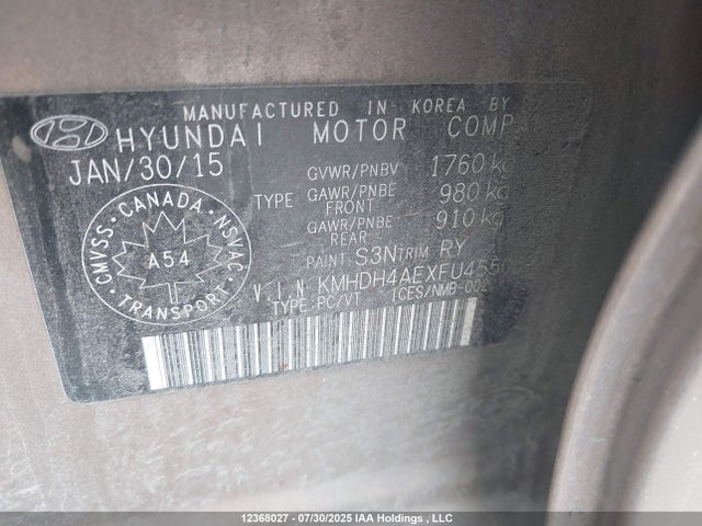 Hyundai dohc mpi nu 2015 KMHDH4AEXFU455057 Image 9