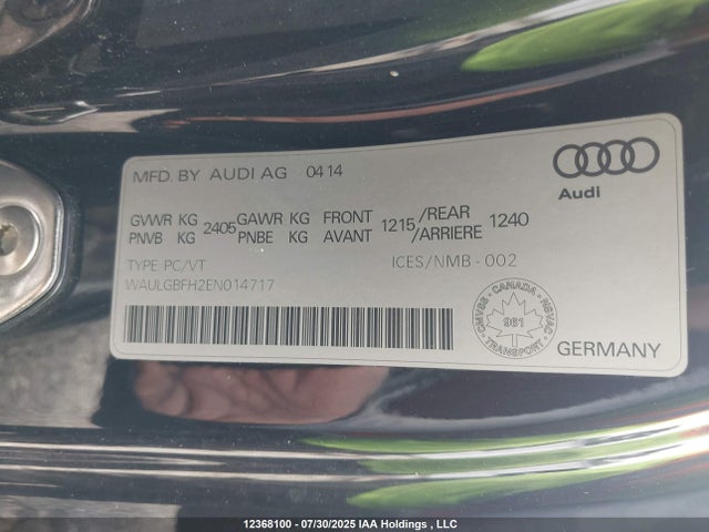 Aukcja sprzedaży 2014 Audi S5 3.0 Technik, vin: WAULGBFH2EN014717, numer aukcji: 12368100