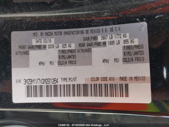 3MZBM1V7XGM291264 Mazda pe