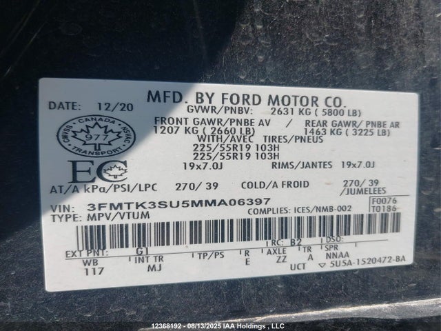 Ford Mustang Mach-E 2021 3FMTK3SU5MMA06397 Image 9