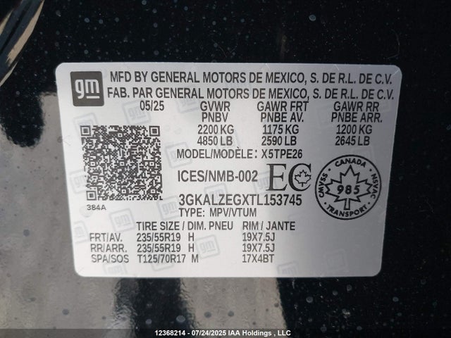 3GKALZEGXTL153745 GMC lsd
