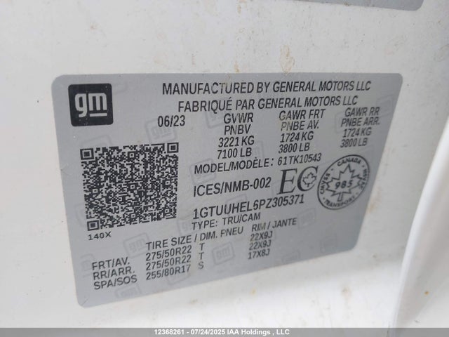 1GTUUHEL6PZ305371 GMC l87