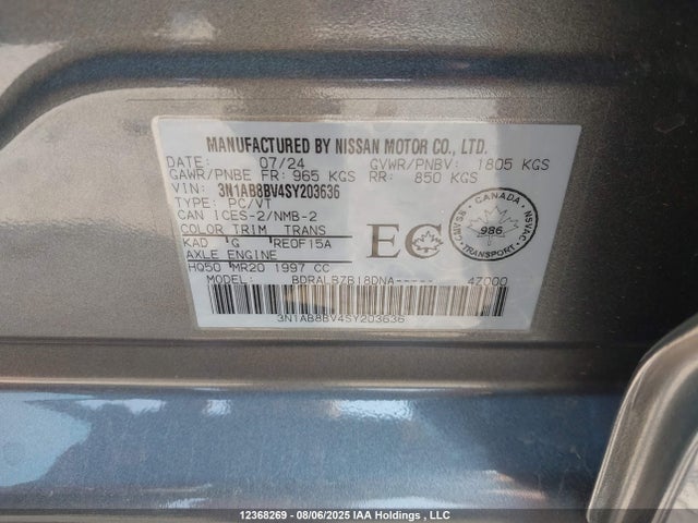 3N1AB8BV4SY203636 Nissan Sentra
