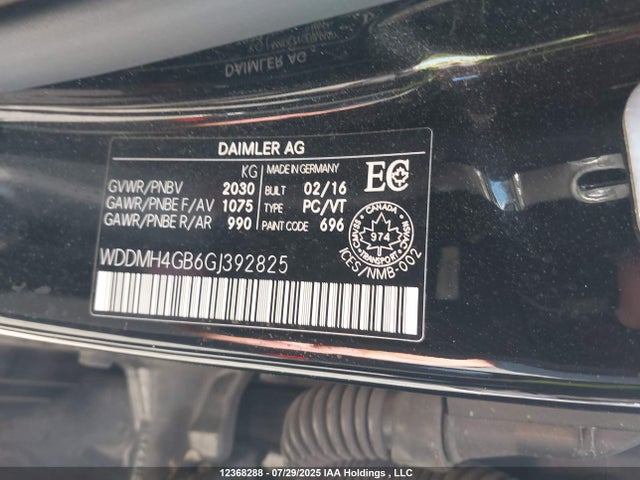 WDDMH4GB6GJ392825 Mercedes-Benz B 250 Sports Tourer