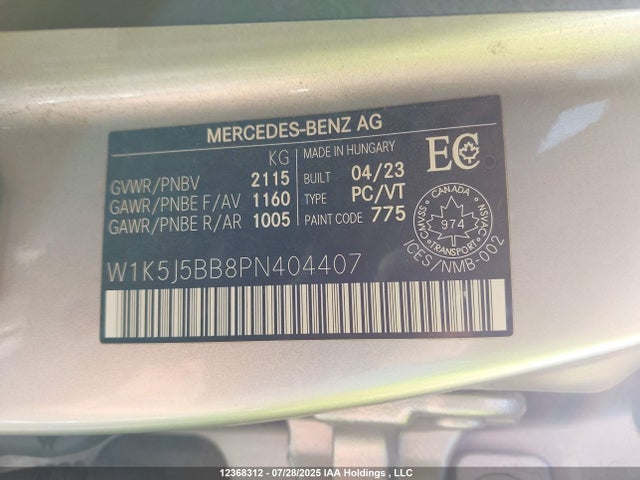 W1K5J5BB8PN404407 Mercedes-Benz m260