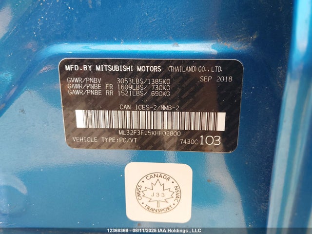 Mitsubishi MIRAGE G4 2019 ML32F3FJ5KHF02800 Image 18