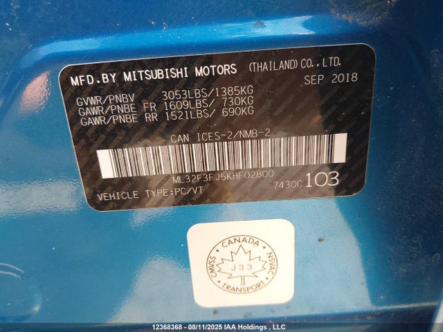 Mitsubishi MIRAGE G4 2019 ML32F3FJ5KHF02800 Image 9