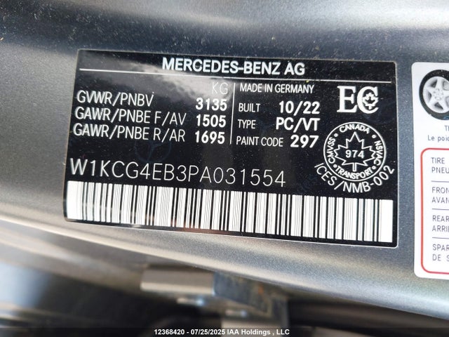 W1KCG4EB3PA031554 Mercedes-Benz ed