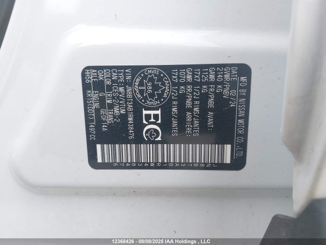Nissan Rogue 2024 JN8BT3AB1RW438476 Image 9