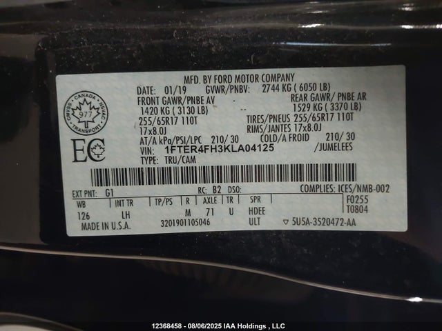 Ford 2019 2019 1FTER4FH3KLA04125 Image 9