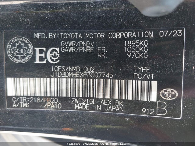 Toyota 2zr-fxe, 1vm+1wm 2023 JTDBDMHEXP3007745 Image 19
