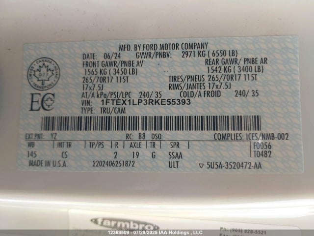 1FTEX1LP3RKE55393 Ford 2.7l-4v