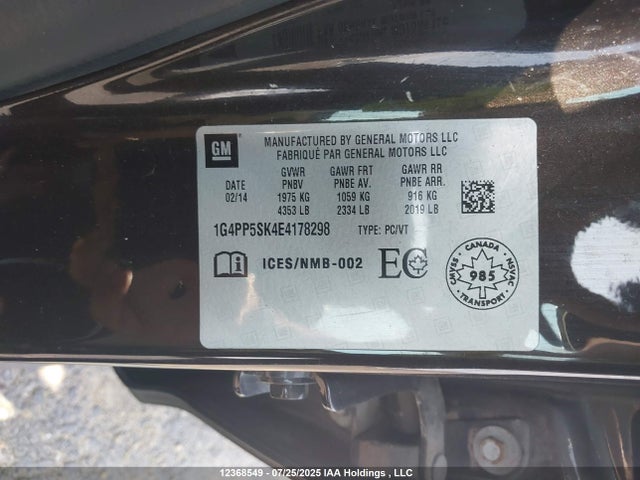 Buick lea 2014 1G4PP5SK4E4178298 Image 9