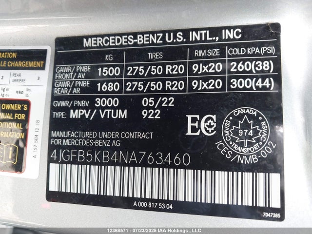 Mercedes-Benz m256 2022 4JGFB5KB4NA763460 Image 9