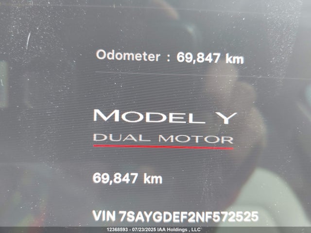 Tesla Model Y 2022 7SAYGDEF2NF572525 Image 15