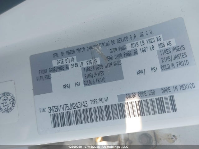 3MZBN1V75JM243143 Mazda pe