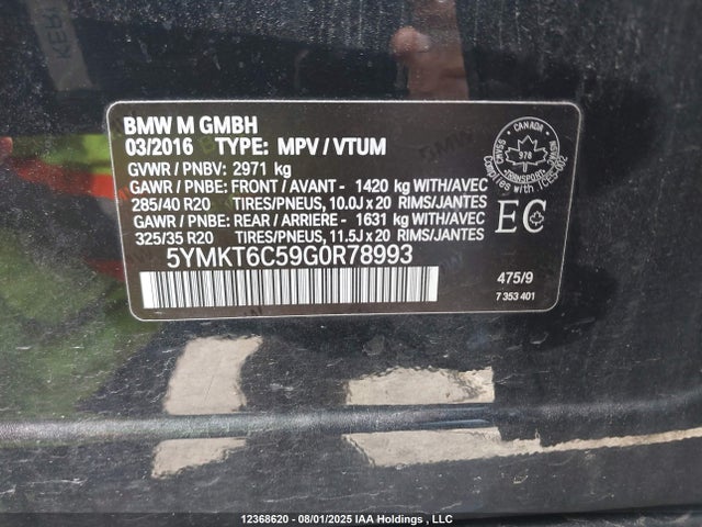 5YMKT6C59G0R78993 BMW X5