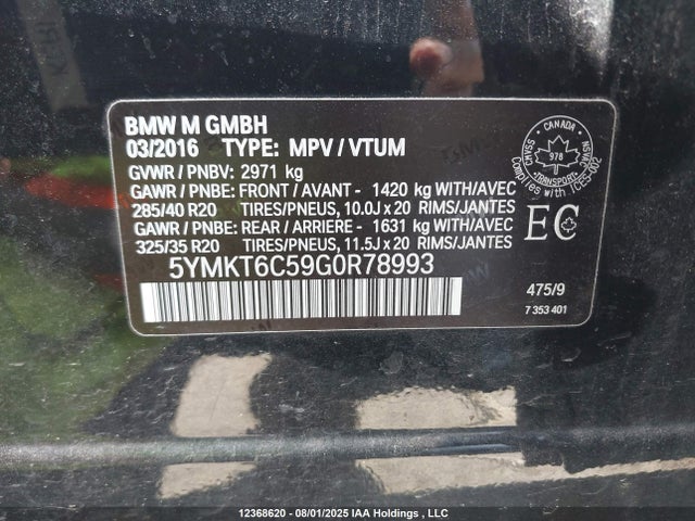 5YMKT6C59G0R78993 BMW X5