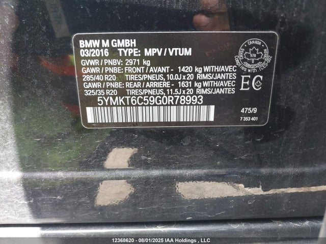 5YMKT6C59G0R78993 BMW X5