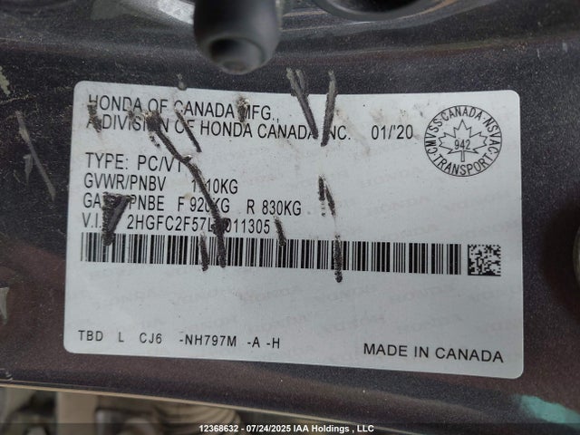 Honda k20c2 2020 2HGFC2F57LH011305 Image 9