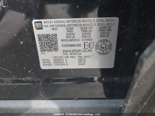 3GKALVEG2PL101394 GMC lsd