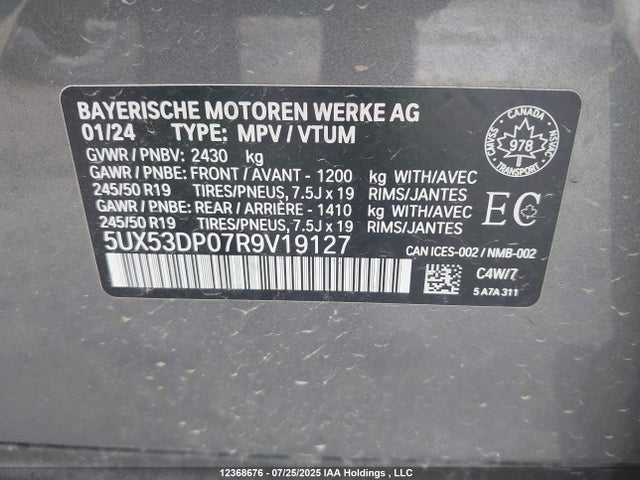5UX53DP07R9V19127 BMW X3 Xdrive30i