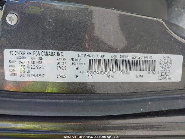2C4RDGBG4JR286621 Dodge Grand Caravan