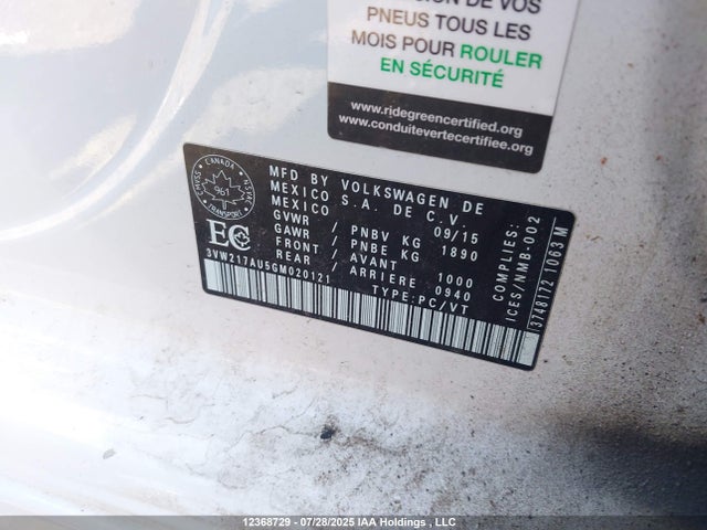 3VW217AU5GM020121 Volkswagen 1.8 tsi