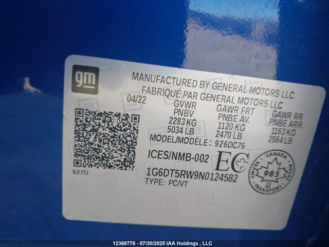1G6DT5RW9N0124582 Cadillac lgy