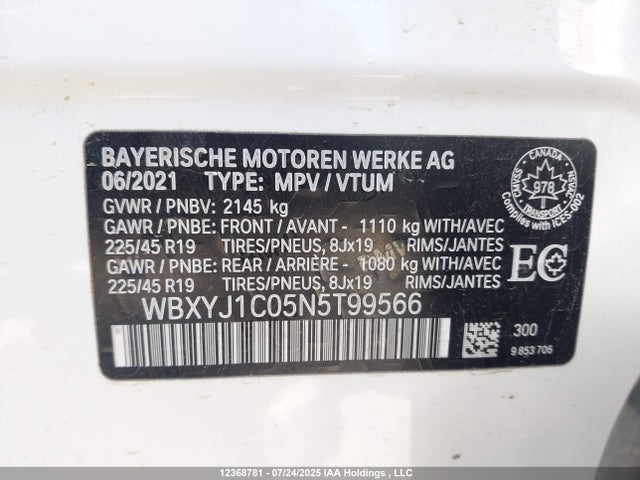 WBXYJ1C05N5T99566 BMW X2