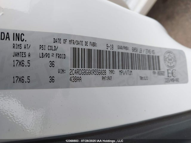 2C4RDGBG6KR556028 Dodge Grand Caravan