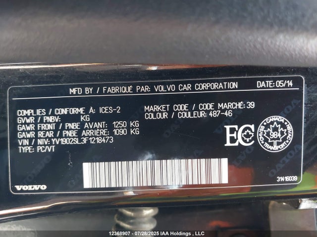 YV1902SL3F1218473 Volvo b6304t4