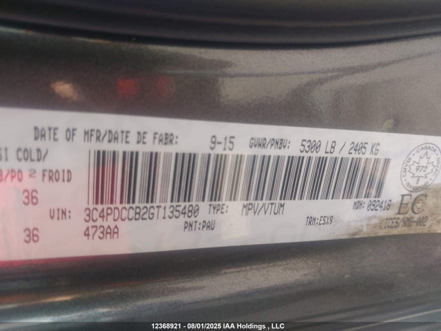 Dodge Journey 2016 3C4PDCCB2GT135480 Image 9