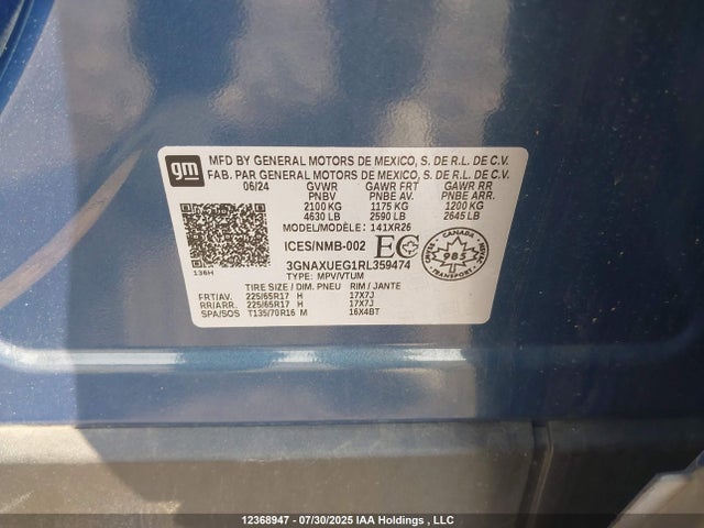 3GNAXUEG1RL359474 Chevrolet lsd