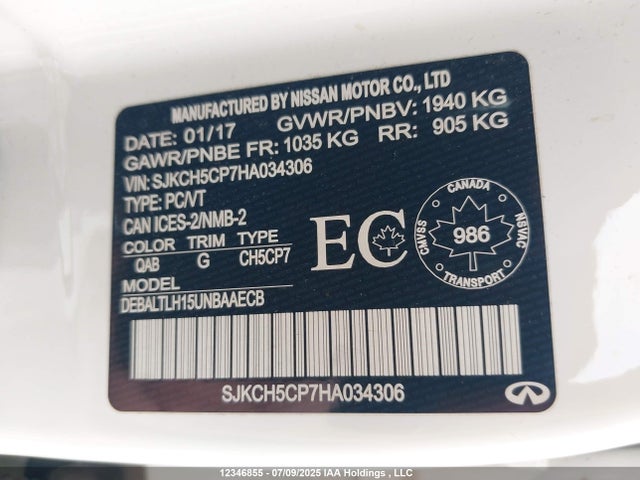 Infiniti m27020 2017 SJKCH5CP7HA034306 Image 9