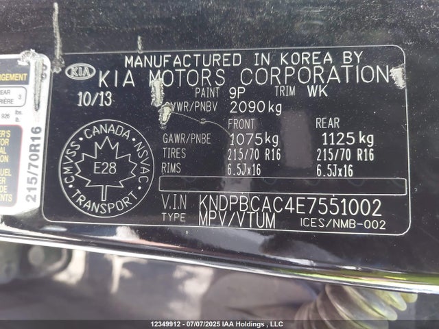 KIA dohc gdi theta ii 2014 KNDPBCAC4E7551002 Image 9