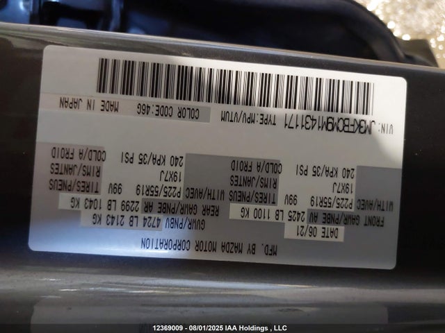 JM3KFBCM9M1431171 Mazda py cylinder decativation