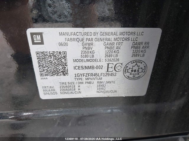 1GYFZFR45LF129453 Cadillac lsy - sidi, vvt, alum, var 3