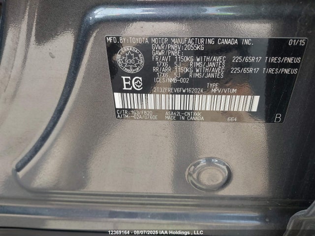 2T3ZFREV6FW162024 Toyota 2ar-fe