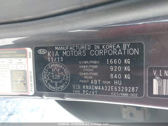 KIA dohc gamma 2014 KNADM4A32E6329287 Image 9